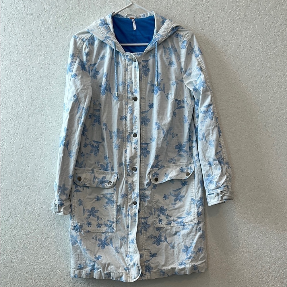 Free People Floral Hooded Jacket